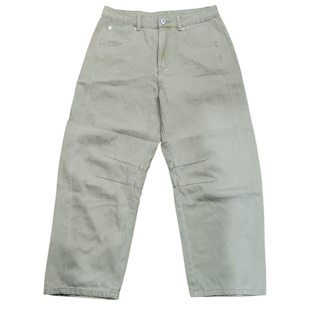 Barrel Jeans Boho Slouchy Grunge Indie Festival Medium Light Green‎ Fun Denim